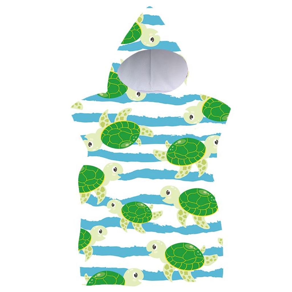 FEBE Badeponcho Kinder Schildkröten Muster Badetuch Mit Produktbild 