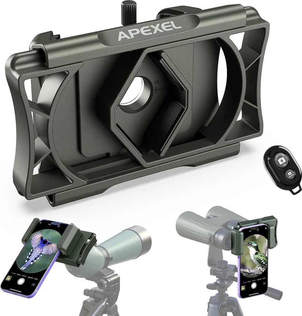 Adaptateur Téléphone pour Digiscopie et Observation Nature - APEXEL Vert