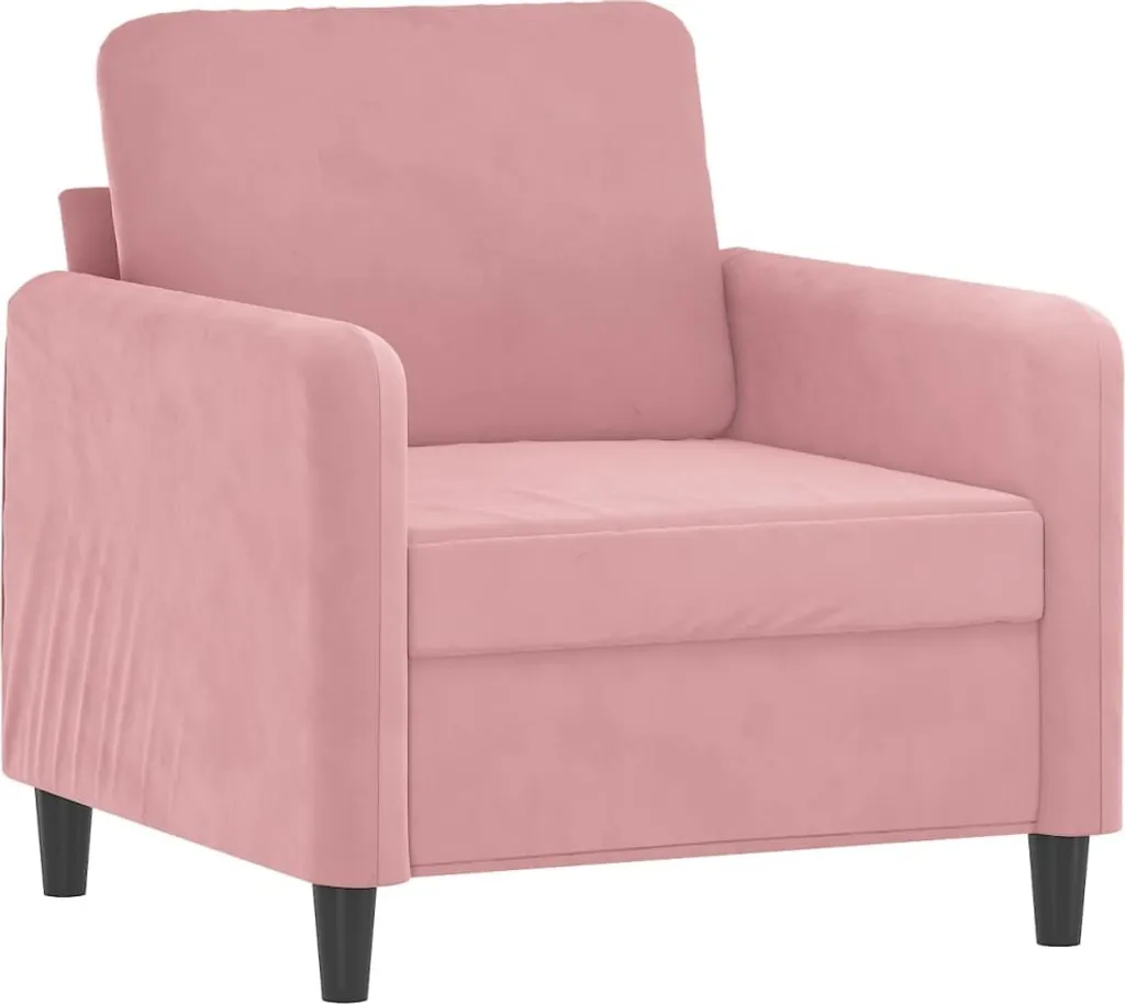 Poltrona velluto rosa 60 cm vidaXL: Eleganza Soft per Soggiorno Moderno