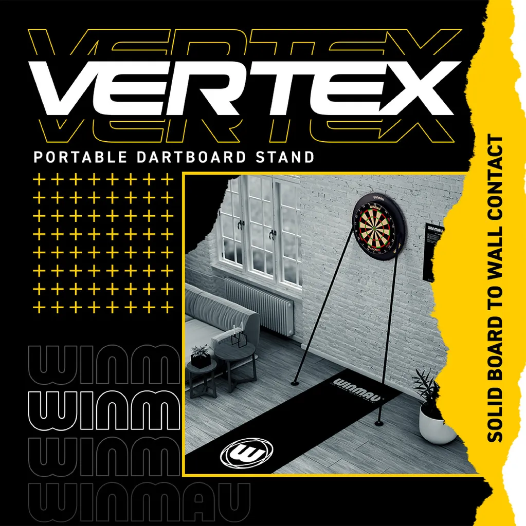 Support cible de fléchettes sur trépied Winmau Vertex noir ajustable - 11
