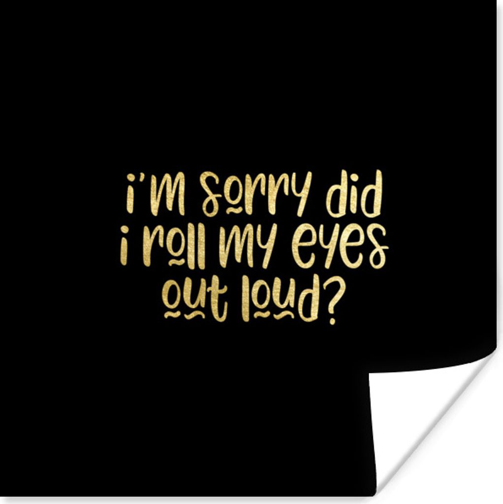MuchoWow Poster Zitat - Augen - Gold - Schwarz 100x100 cm - Babyzimmer