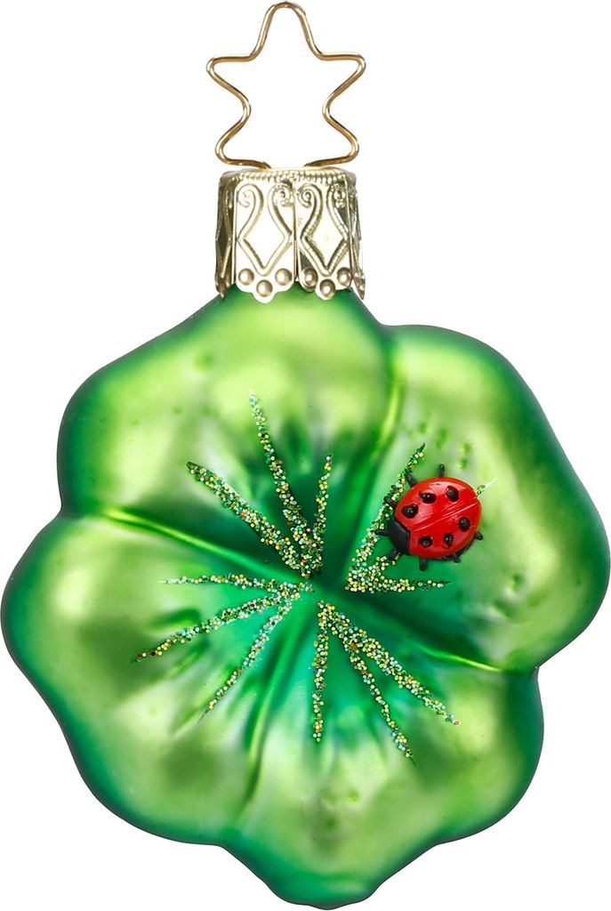 Christbaumschmuck Glücksklee Glas 6.5cm grün, 1 Stück Produktbild 