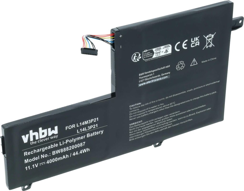 vhbw Akku kompatibel mit Lenovo Flex 3 1435-1470, 1435-1480, 1570, 1580, 1435 Notebook (4000 mAh, 11,1 V, Li-Polymer)