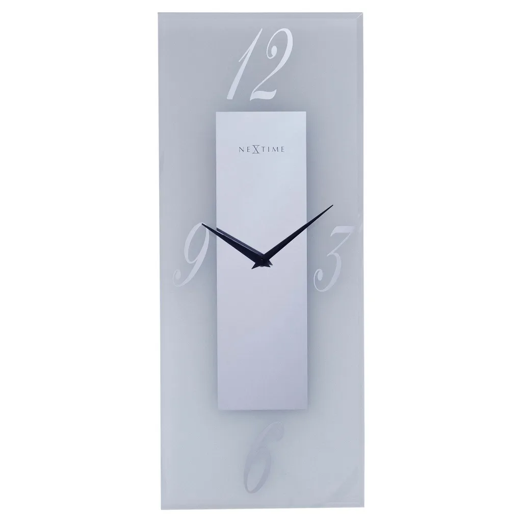 Horloge Murale Silencieuse NeXtime Dali Argent 20x50cm Style Sans Bruit