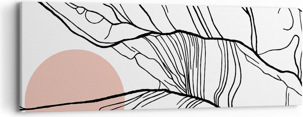 Bild auf Leinwand - Leinwandbild - Einteilig - Abstraktion Linien Sonne - 90x30cm - Wand Bild - Wanddeko - Wandbilder - Leinwanddruck - Bilder - Wa...