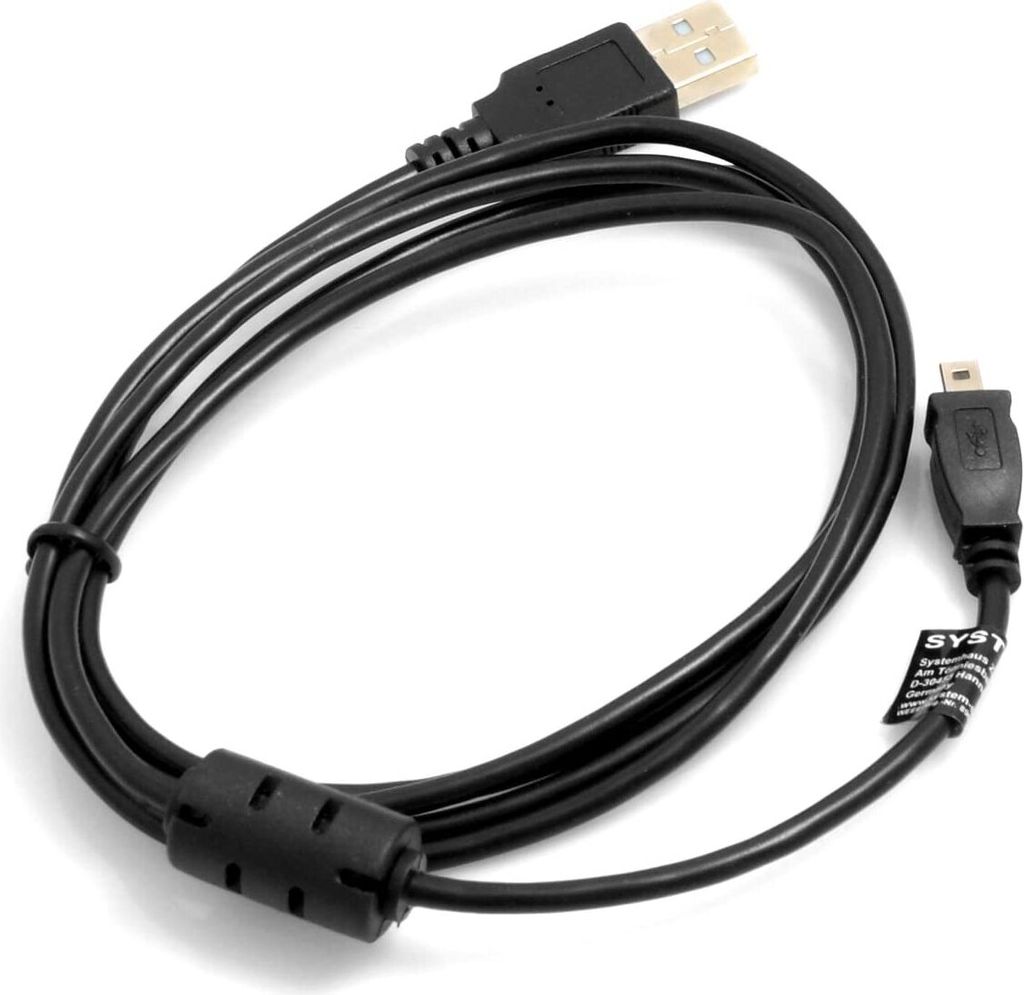 SYSTEM-S USB 2.0 Kabel 130 cm 8 Pin Stecker zu Typ A Stecker Kabel in Schwarz für Nikon Coolpix Kameras