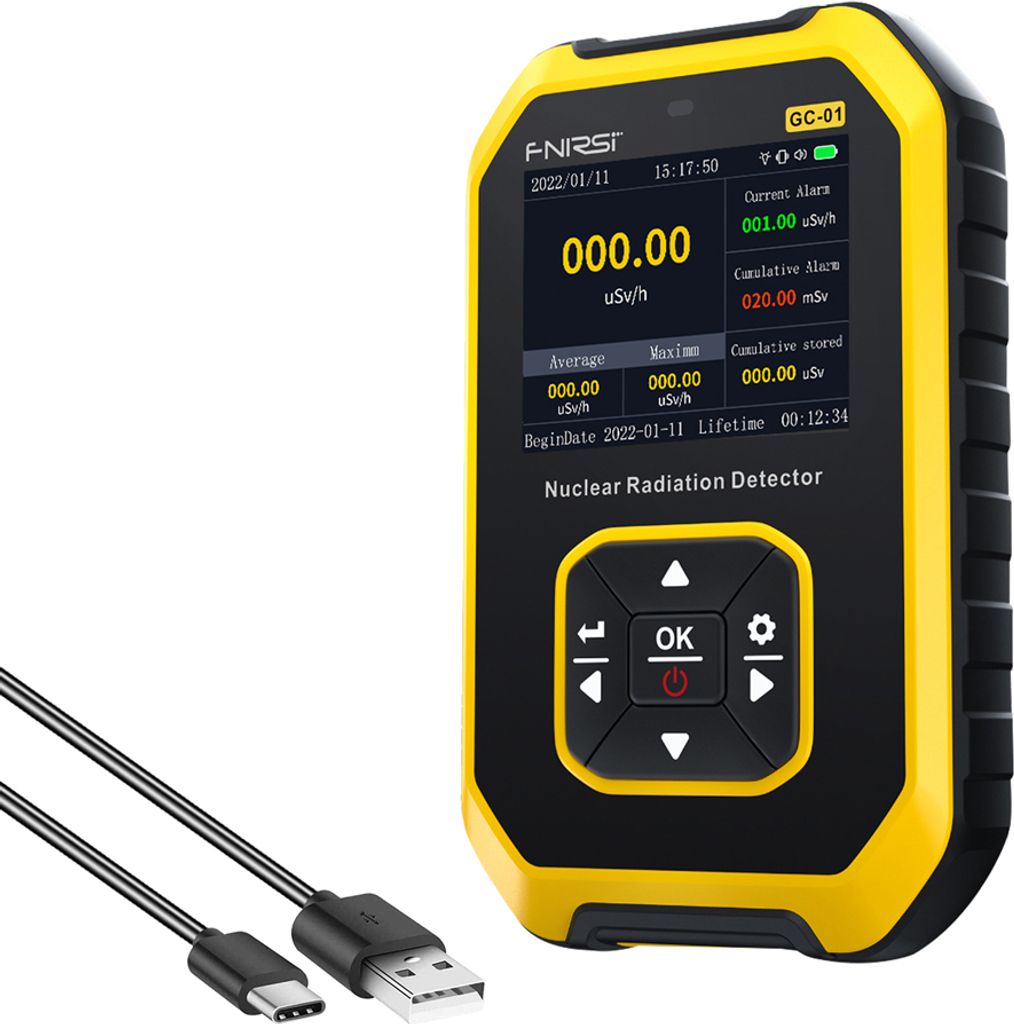 FNIRSI Multifunktionaler Nuklearstrahlungsdetektor Elektromagnetisches Strahlungsdetektionsgerät X Rays Real Time Monitoring Machine LCD Display m...