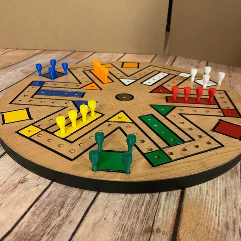 Plateau de jeu de société Fast Track en bois de hêtre de 35,5 cm naturel