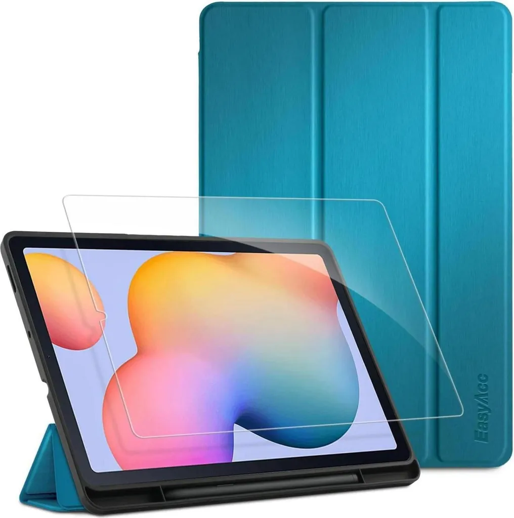 EasyAcc Coque Samsung Galaxy Tab S6 Lite 10.4 avec Film de Protection Bleu