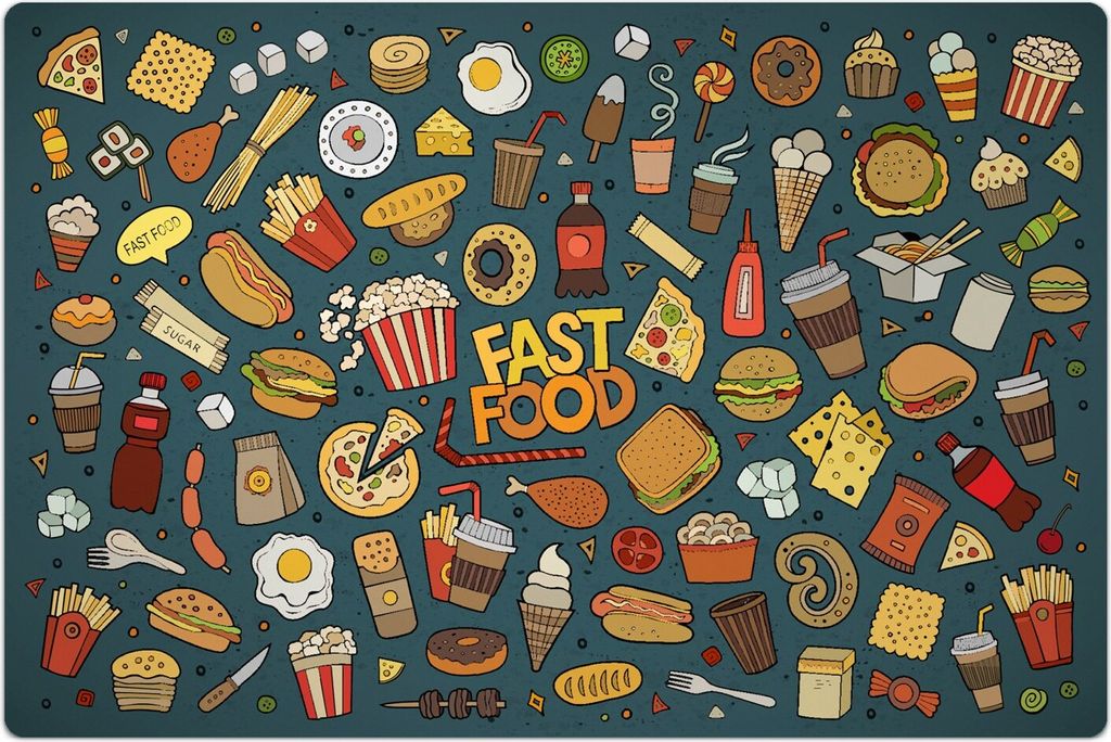 Küchenmatte 150x225 cm Vinylmatte Bodenmatte Dekoration - Cartoons Comics