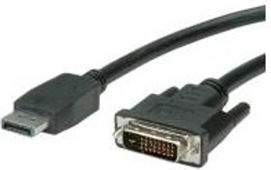 Câble DP vers DVI-D 5m VALUE Noir avec Connecteurs Mâles Renforcés - 5