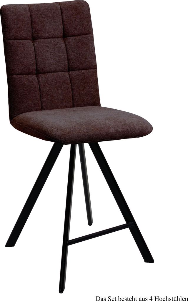 Thekenstuhl (4er-Set) Delcina 47x108x60 Schwarz/Espresso