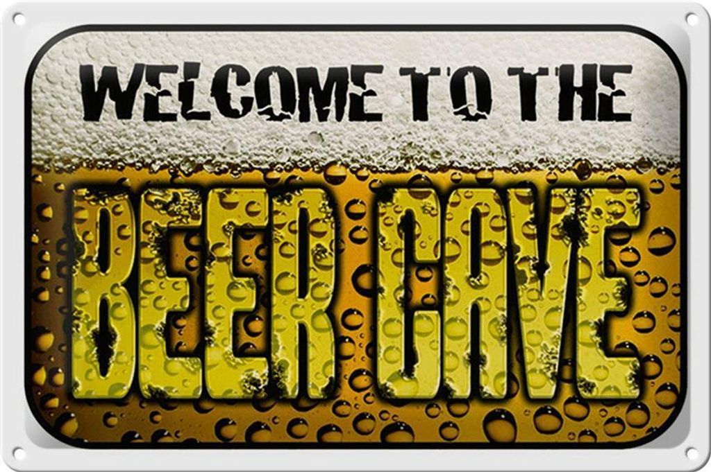 Blechschild Bier 30x20cm welcome to the beer cave