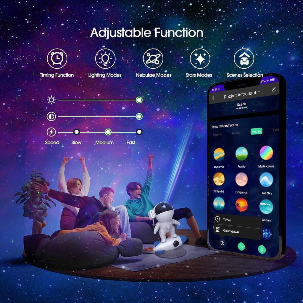 Sternenhimmel Projektor Astronaut, Nachtlicht Mit Bluetooth Produktbild 8