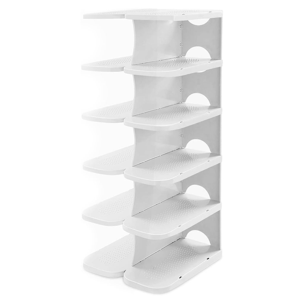 Schuhregal Mehrschichtig Weiß,Flexibles Schuhregal für Flur und Schlafsaal,leicht, waschbar, kombinierbar Schuhschrank