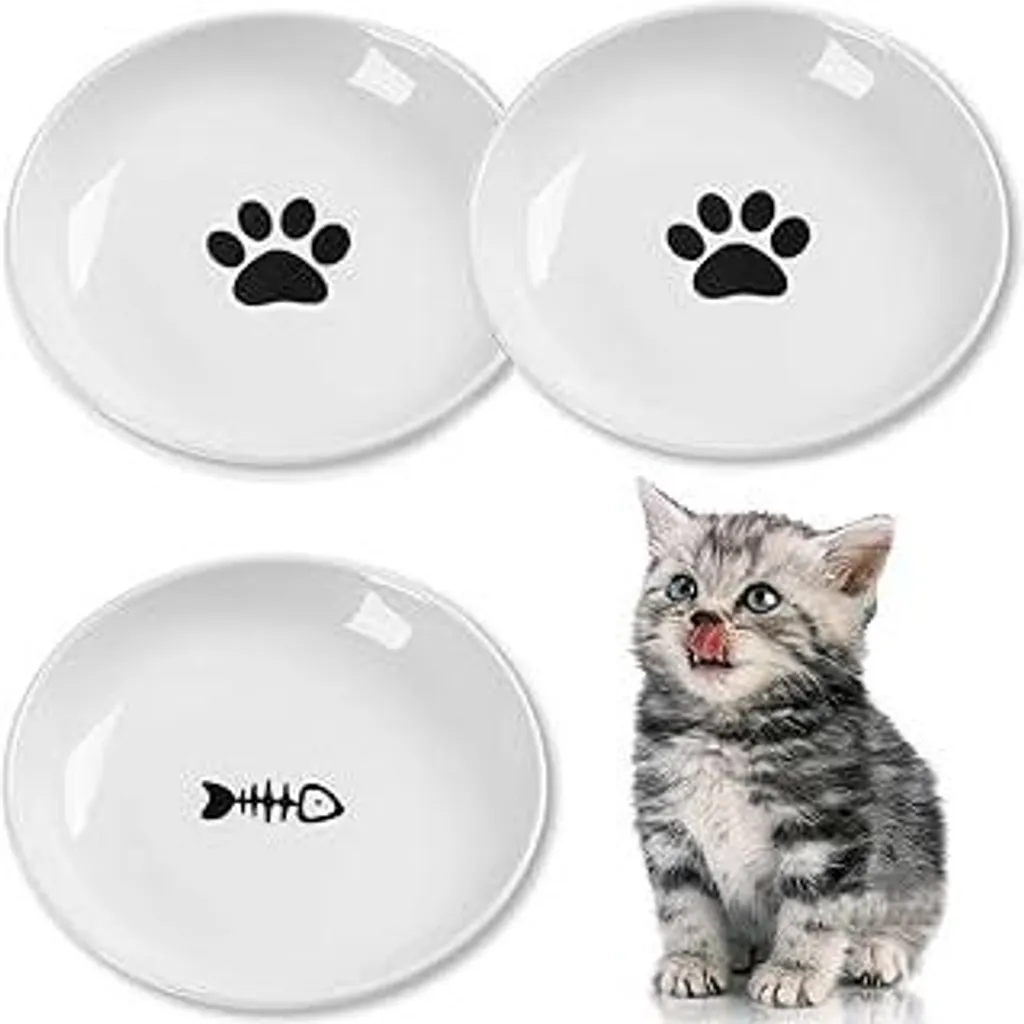 Set 3 Ciotole Vetroceramica Gatti Persiani | Piatte e Antiscivolo
