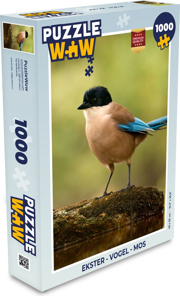 MuchoWow Puzzle 1000 Teile Elster - Vogel - Moos - Spielzeug - Alt und Jung - Spiele - Puzzeln