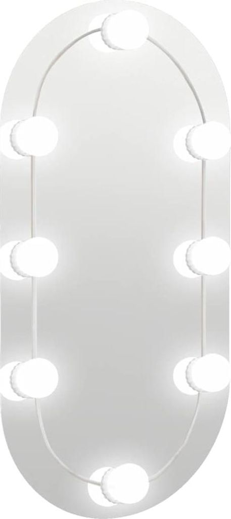 vidaXL Spiegel mit LED-Leuchten 60x30 cm Glas Oval