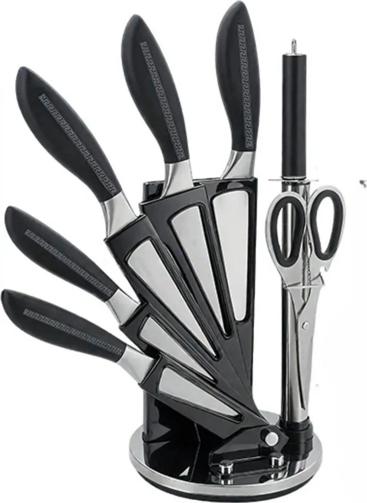 Amefa Merlon Set Di 3 Coltelli Da Cucina In Acciaio Inossidabile - Coltello Da Cuoco, Da Intaglio E Da Pane, 20,5 Cm - Eleganti E Affilati