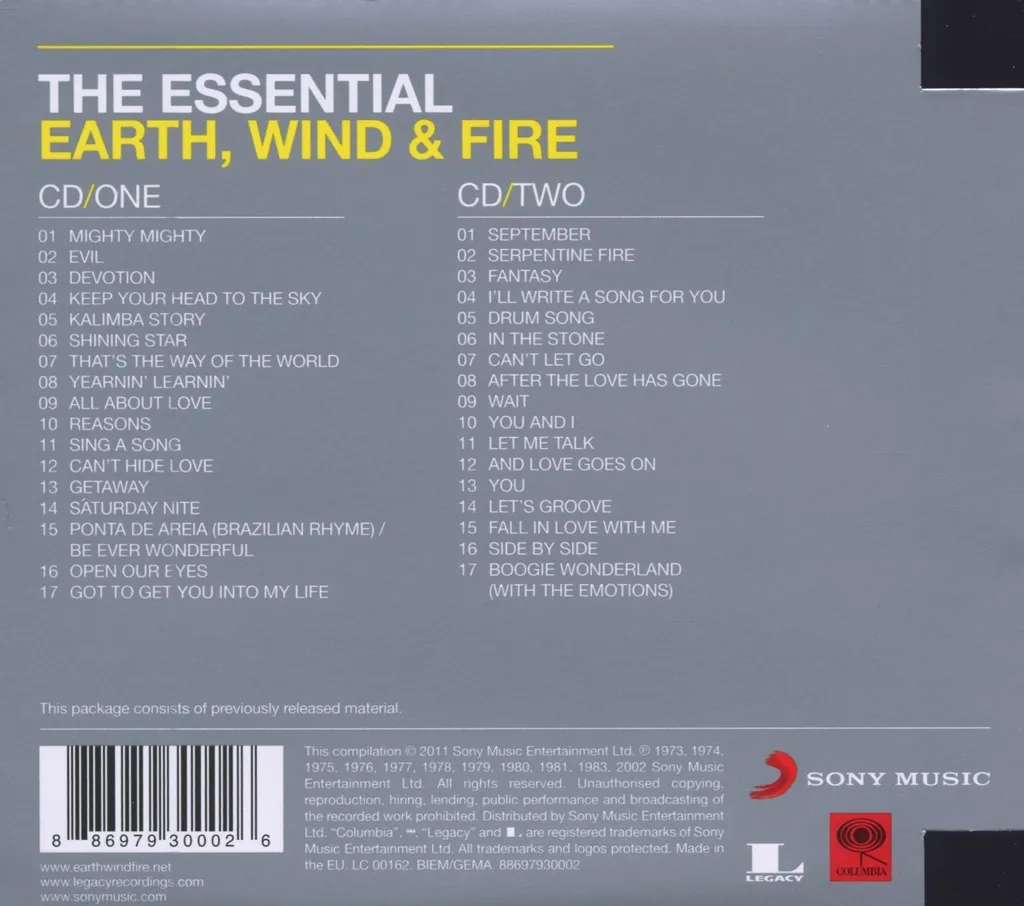 The Essential Earth, Wind & Fire Anthology 2 CD Remasterisés Top Son