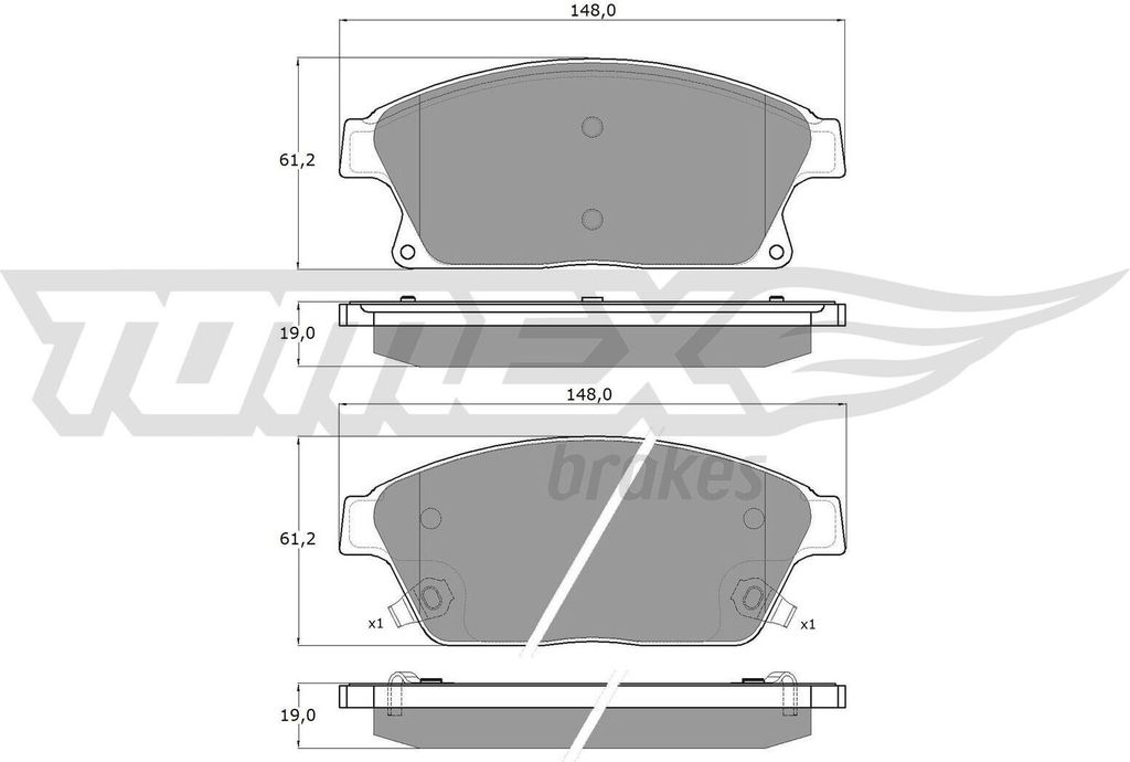 TOMEX brakes Bremsbeläge Satz Vorne Bremsklötze für OPEL Mokka / Mokka X (J13) TX 16-51