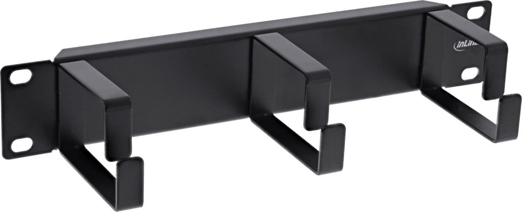 InLine 10" Kabelführungspanel, 3 Bügel, RAL 9005, schwarz, Produktbild 