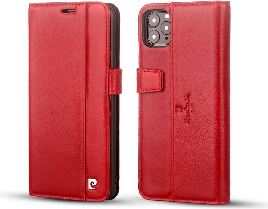 Pierre Cardin Apple iPhone 11 Pro Max Red Book type case - Genuine Leather