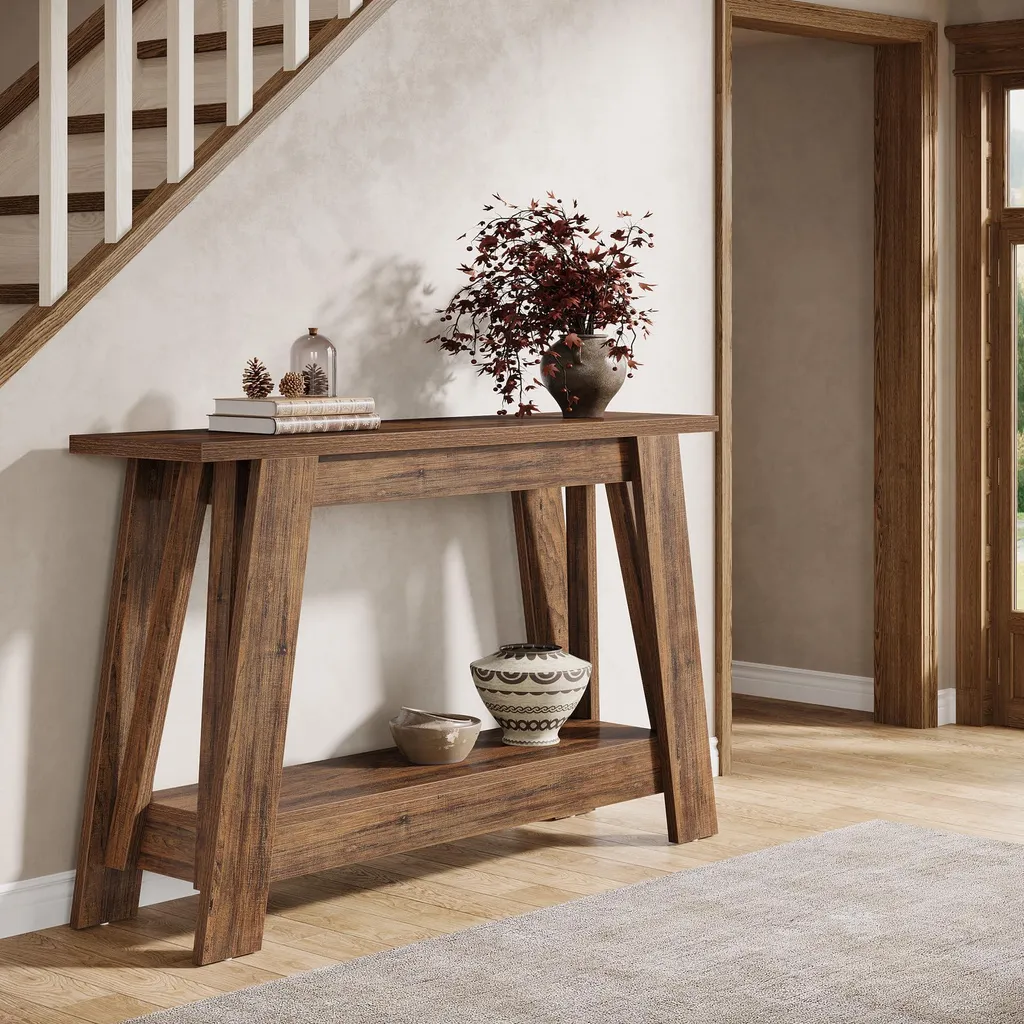 Console Étroite Industrielle 105cm - Meuble Stable pour Petit Couloir - 5