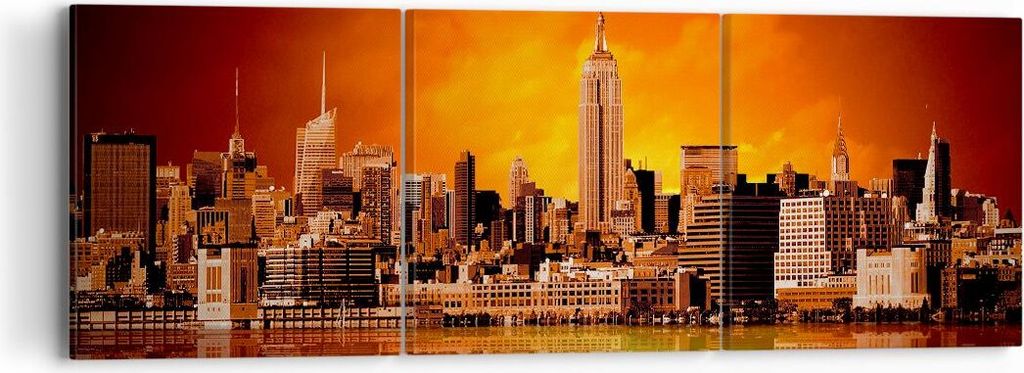 Bild auf Leinwand - Leinwandbild - Amerika architektur straße tourismus - 90x30cm - Wand Bild - Wanddeko - Leinwanddruck - Bilder - Kunstdruck - L...