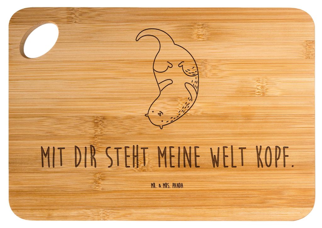Mr. & Mrs. Panda Frühstücksbrettchen Otter Kopfüber - Transparent - Geschenk, Holzbrett, Brett, Holzbrettchen, Seeotter, Niedlich, Schneidbrett ...