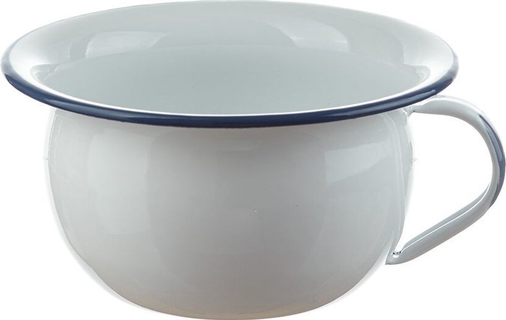 Emaille Nachttopf weiß/blau Produktbild 
