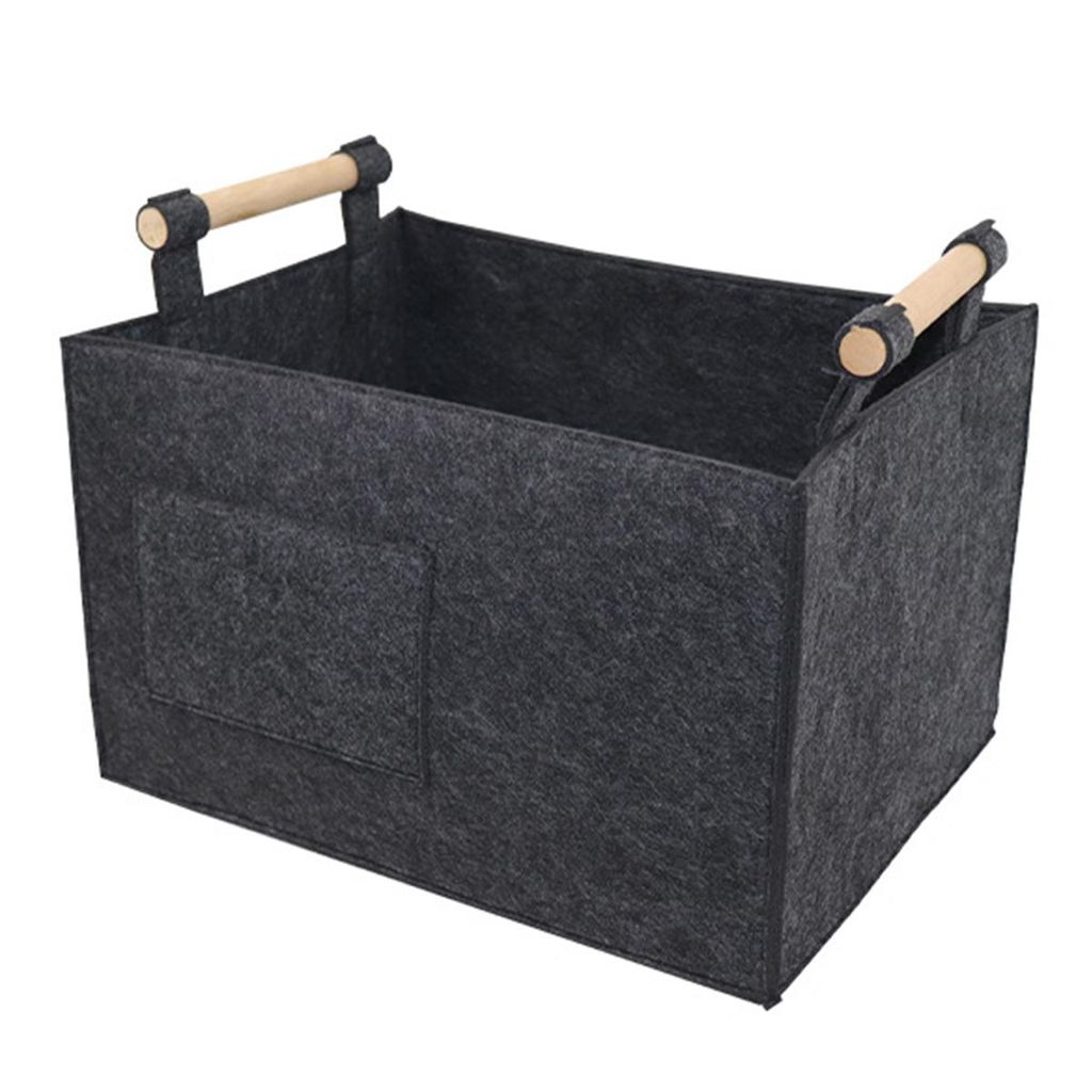 Großer Kaminholzkorb mit Griffen, 50×30×31 cm, aus dickem Filz, ideal für Kamin und Brennholz sowie zum Aufbewahren von Einkäufen, Zeitungen o...