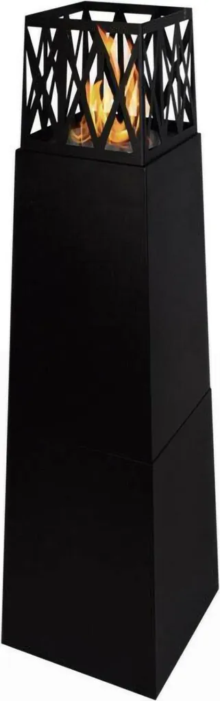 Cheminée bioéthanol sur pied Arese design moderne noir 146 cm de haut