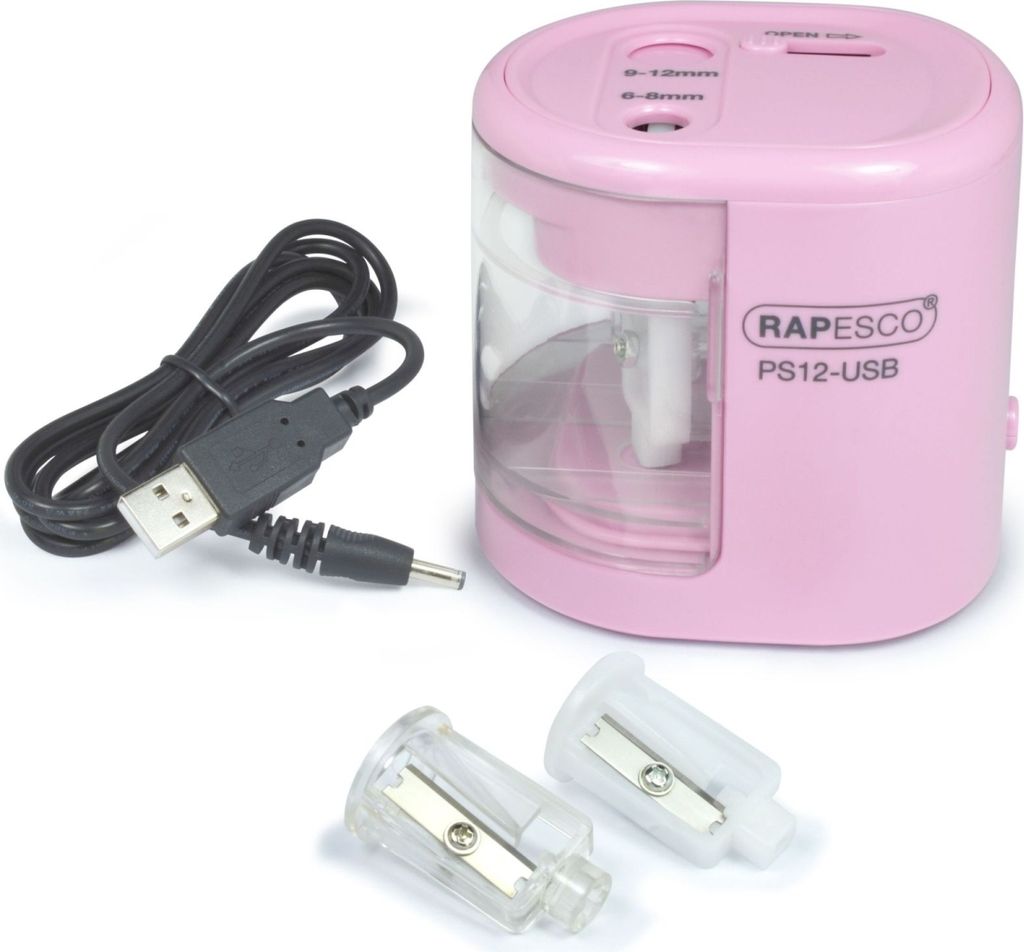 RAPESCO Elektrischer Doppel-Spitzer PS12-USB rosa