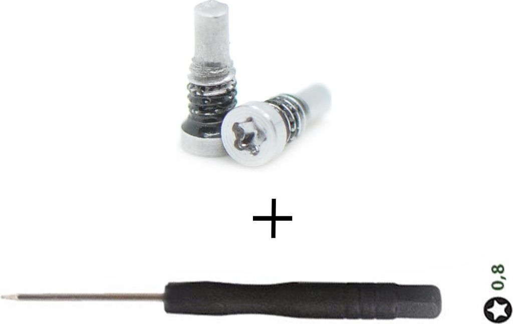 2x iPhone 8 / Plus + Gehäuseschraube Pentalobe Schraube Set Silber