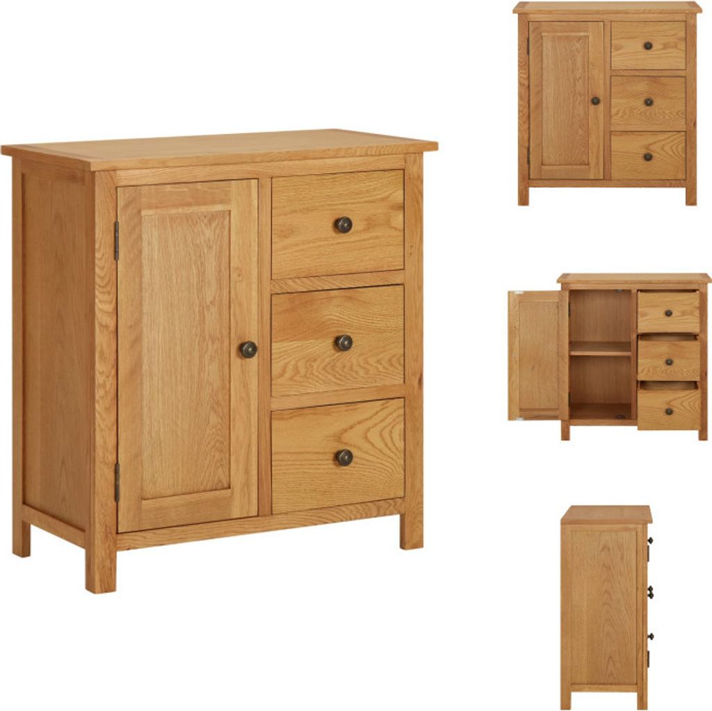 vidaXL Küchenschrank 70x35x75 cm Massivholz Eiche - Sideboards