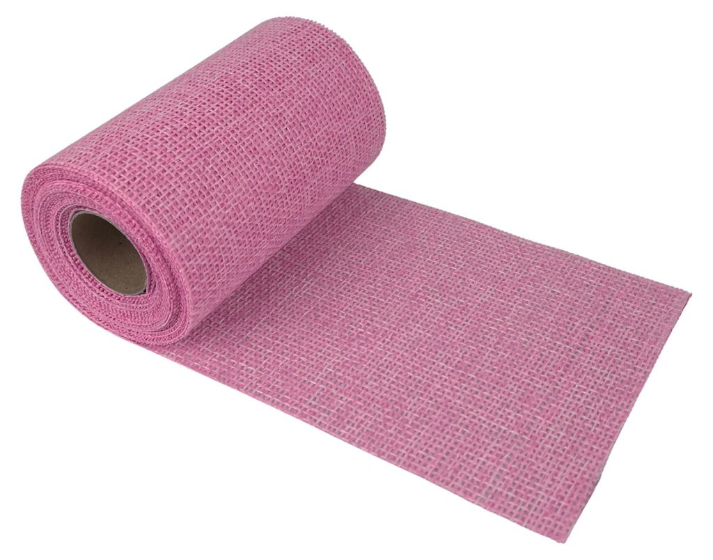 G.schmückt Tischläufer Leinenoptik, Tischband auf Rolle zuschneidbar, Festliche Tischdeko für Hochzeit, Kommunion & Geburtstag Rosa 6m x 15cm