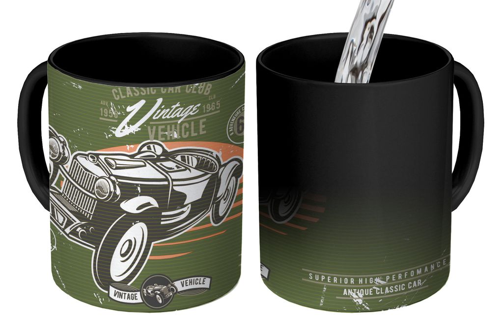 KitchenYeah Zauber Tasse Zaubertasse Magic Oldtimer - Oldtimer - Auto 350 ml Farbwechsel Becher Geschenk Geschenkidee - Magic-Tasse - Fototasse -...