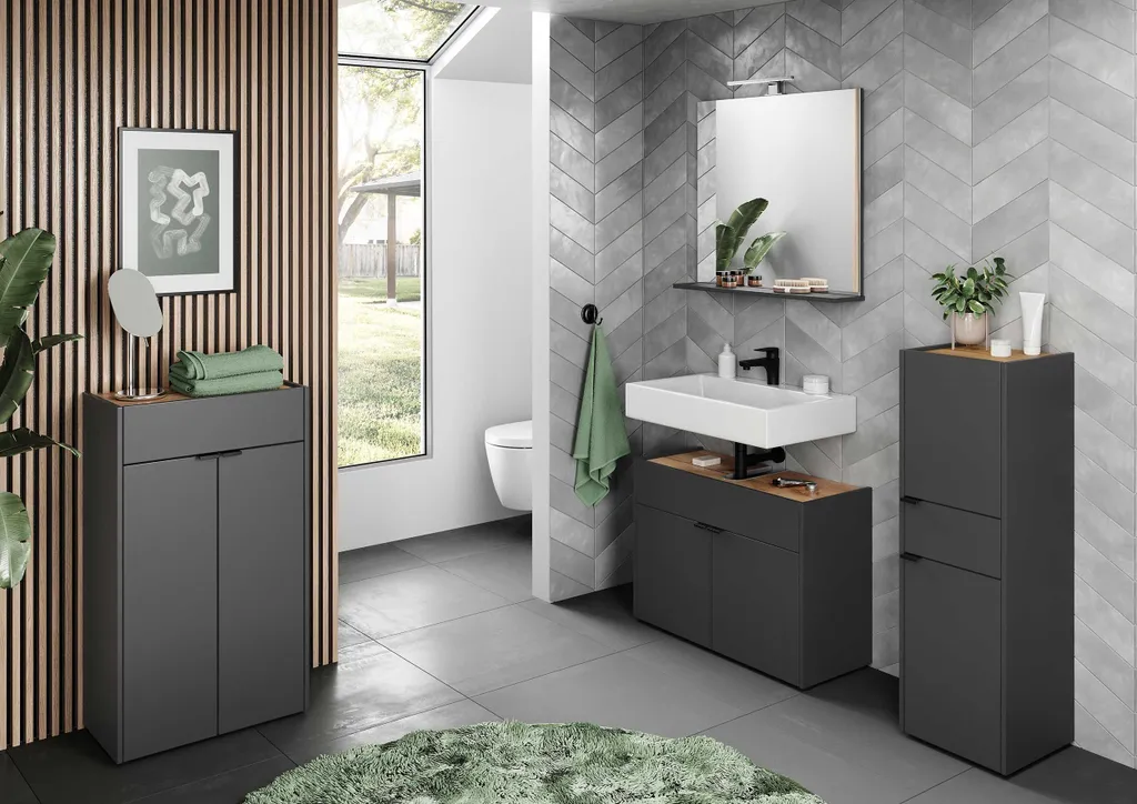 Commode Graphite avec Portes GW-Forano Germania 4499-549 Design Compact - 3