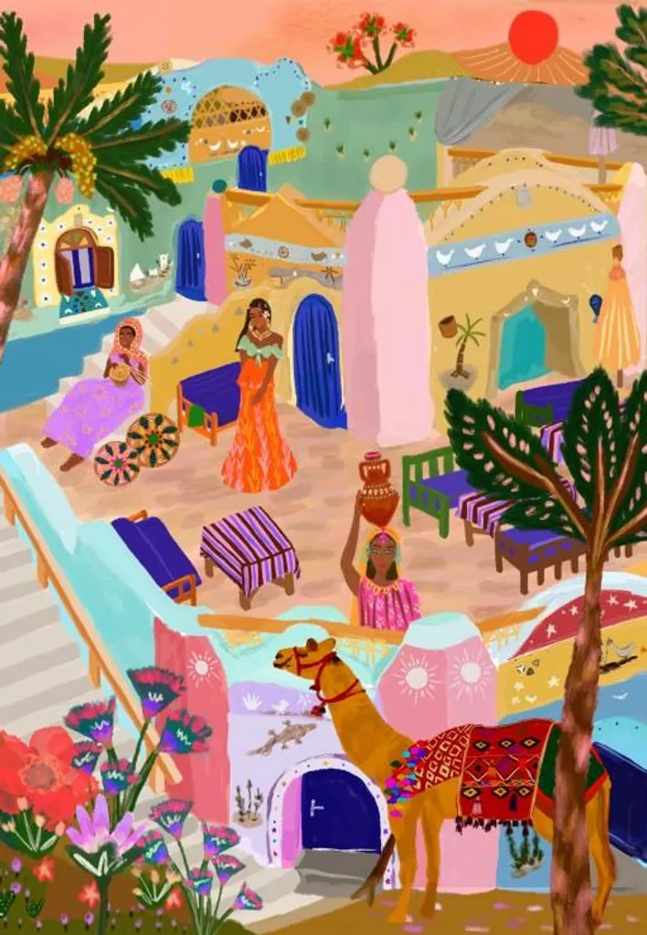 Puzzle 1000 pièces Nubian Village Pieces & Peace illustré et coloré