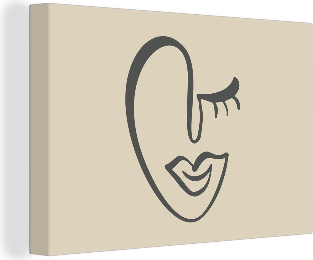 OneMillionCanvasses - Leinwandbilder - 140x90 cm, Frau - Lippen - Abstrakt, Wandbilder Kunstdruck Wanddekoration - Foto auf Leinwand - Gemälde a...