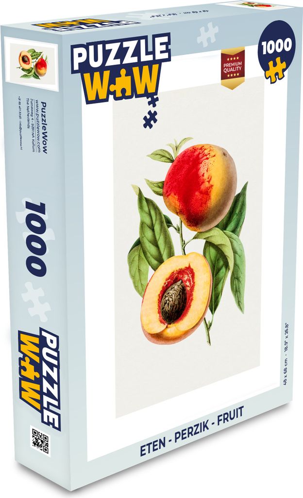 MuchoWow Puzzle 1000 Teile Lebensmittel - Pfirsich - Obst - Spielzeug - Alt und Jung - Spiele - Puzzeln
