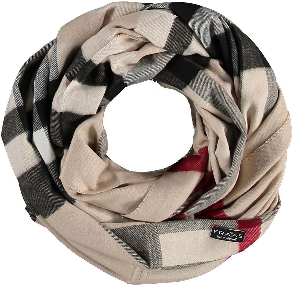 FRAAS Schal Cashmink Scarf with FRAAS Plaid Beige