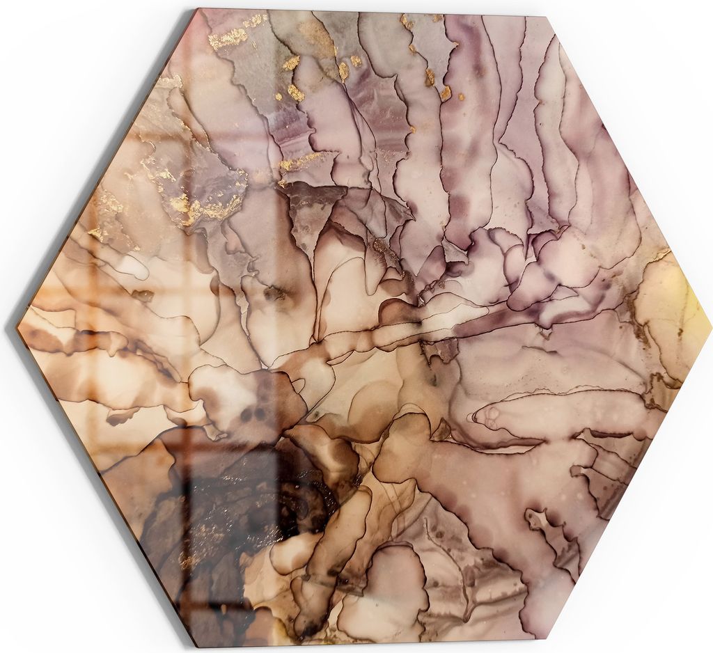 DEQORI Magnettafel Glas 55x48 cm 6-eckig 'Fließende Vielfalt' beschreibbar Whiteboard Küche