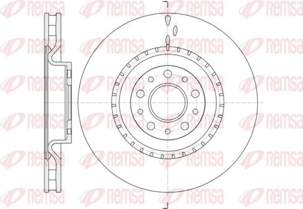 Disque de frein REMSA 61458.10 pour Fiat 500L et Doblo OE 51854567