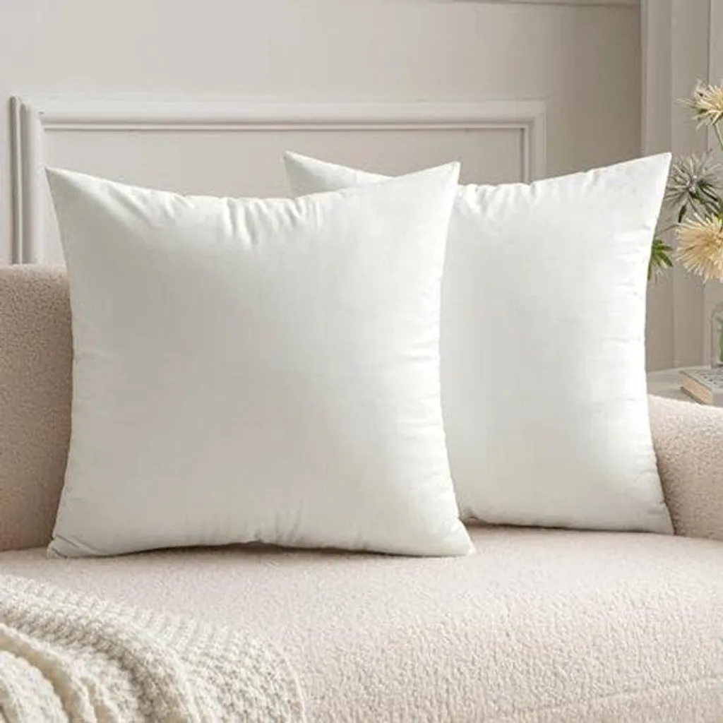 Housse de Coussin Décorative en Velours Blanc pour Canapé et Chambre
