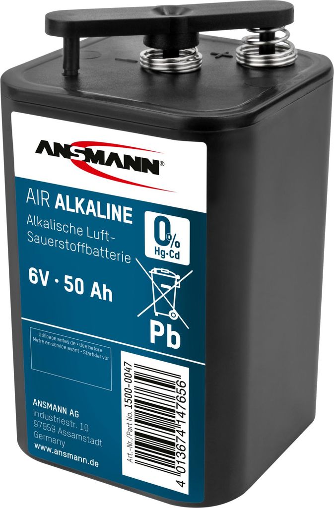 ANSMANN Zink-Luft Alkaline Batterie 4R25 6V-50Ah