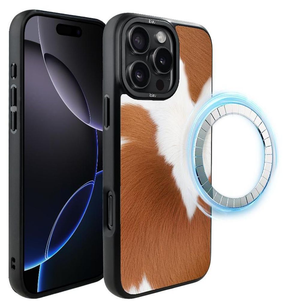 Schutzhülle für das iPhone 16 Pro Max, MagSafe-kompatibel, mattschwarze Seiten, Alpenkuh