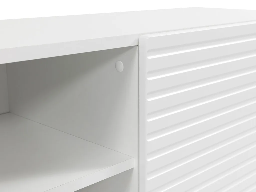 Meuble TV blanc QUINLAN - Solution gain de place et rangement salon