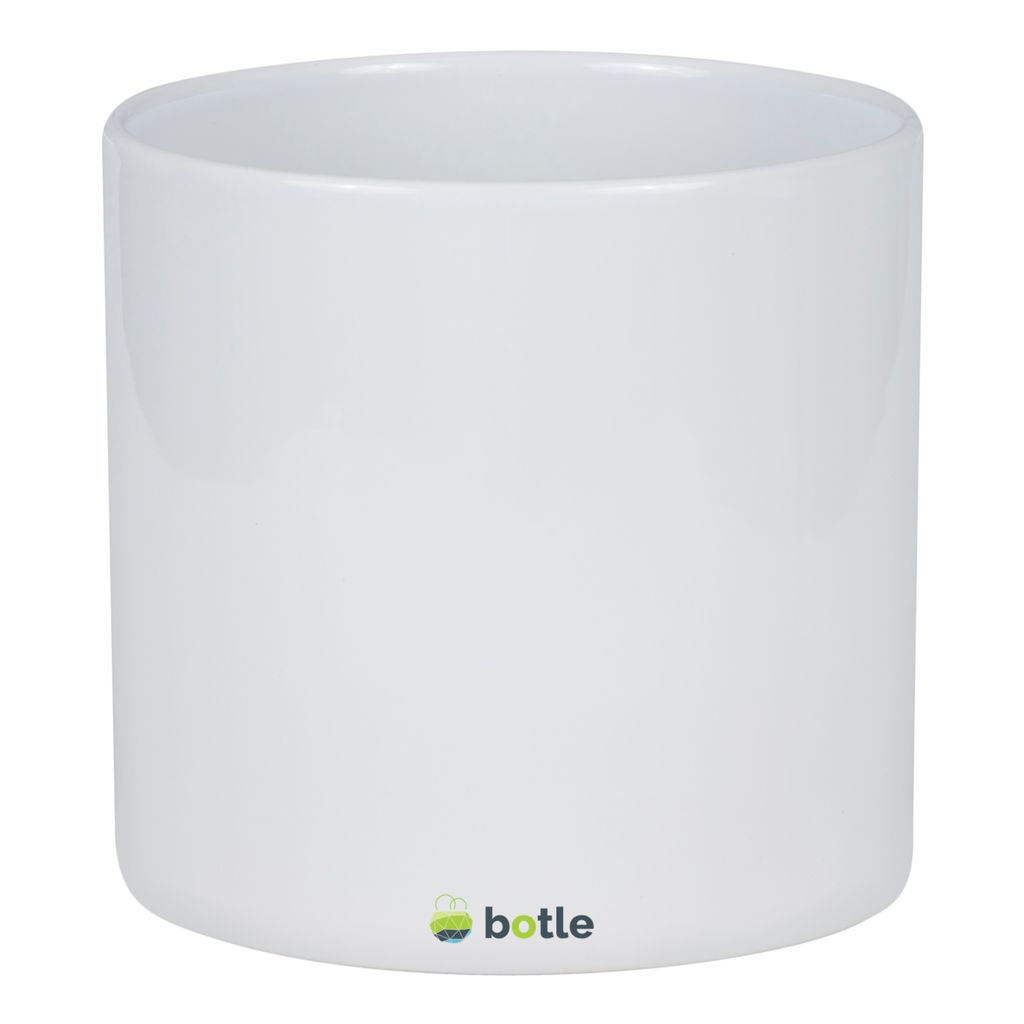 Pot de fleurs en céramique Pot de fleurs blanc à roulettes Image du produit 